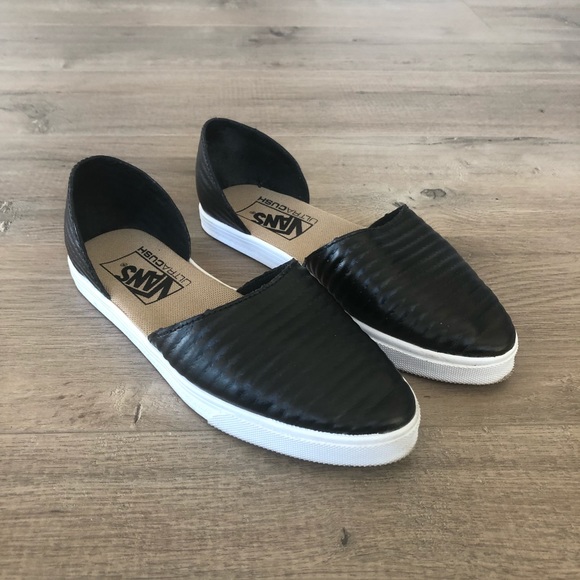 black leather vans size 5